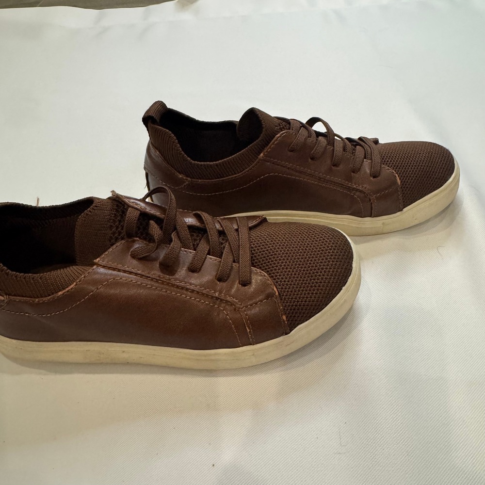 Seven7 Lawson Jr Sneakers Kids 12.5 Brown Mixed Media Faux Leather Lace Up - Picture 6 of 7